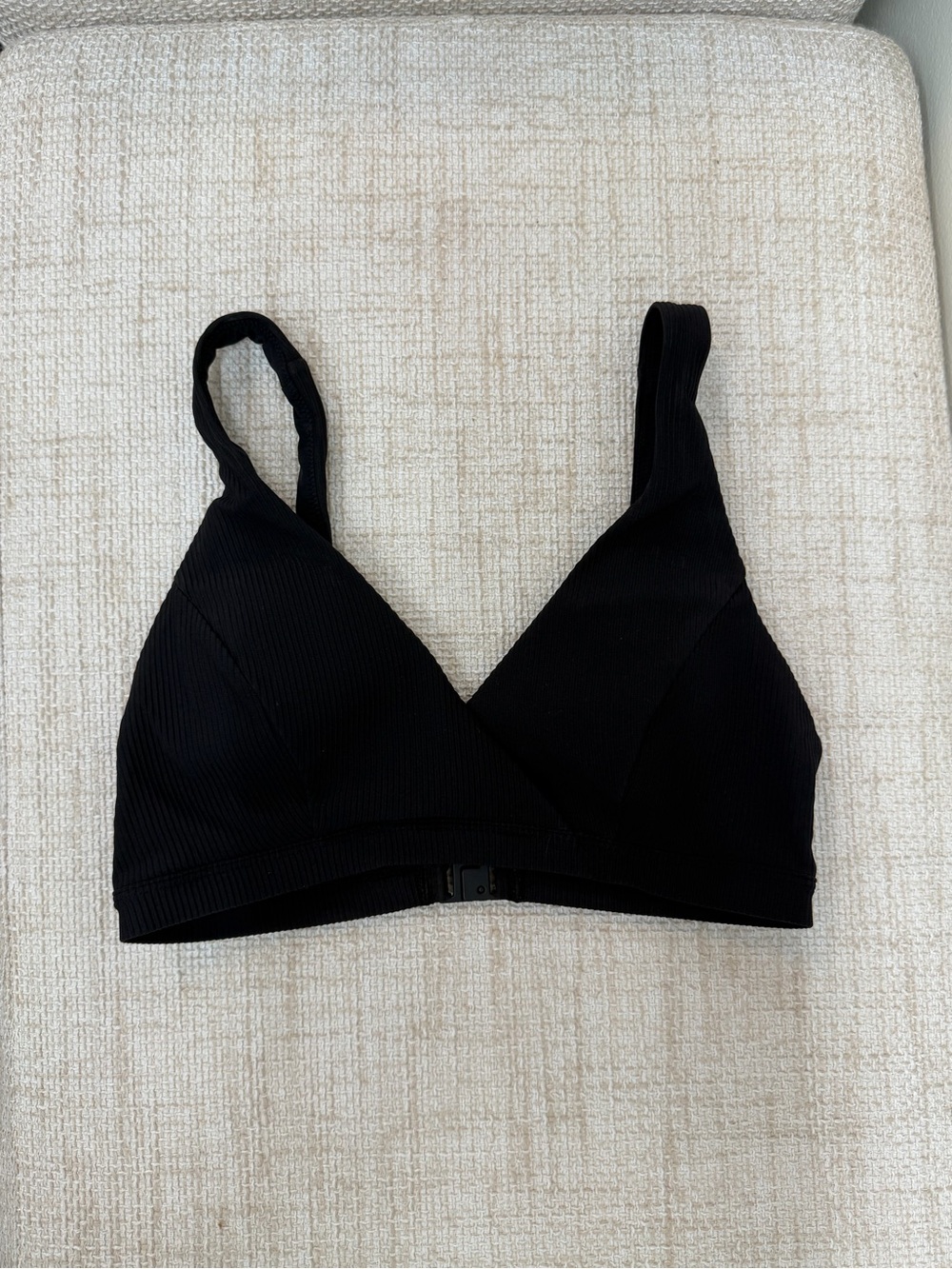 lululemon athletica Black Ribbed Triangle Swim Bikini Top
